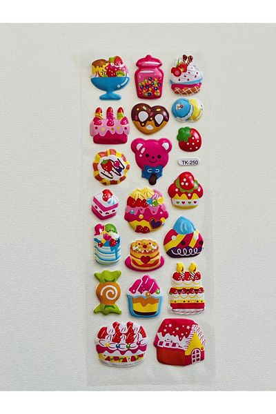 Mielibon 3D Sweet Themed Embossed Sticker Set