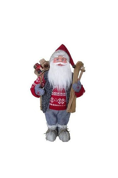 Strend Pro Decoration, Santa Claus with skis, 45 cm