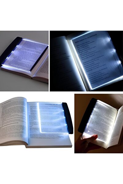 Wolawood Kitap Arası Okuma Lambası  Uyumlu Şeffaf Led Panel Taşınabilir Işıkl...