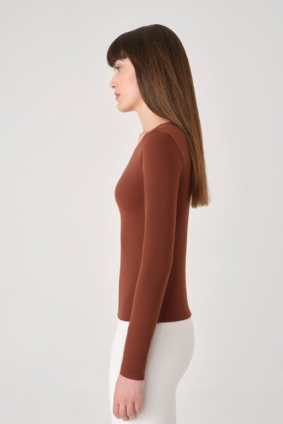 UP&FIT Long Crop Push up Light Brown