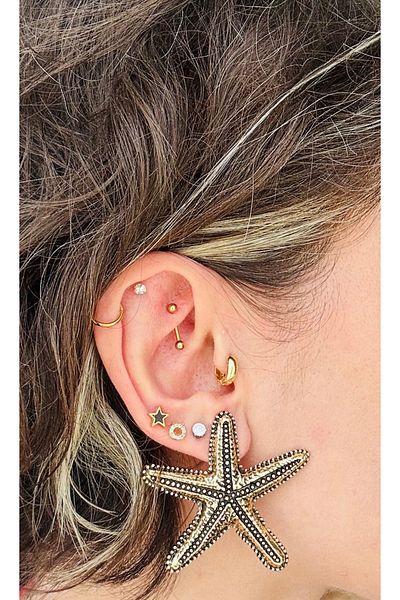 Markiz Takı Brand Starfish Earrings 6 cm