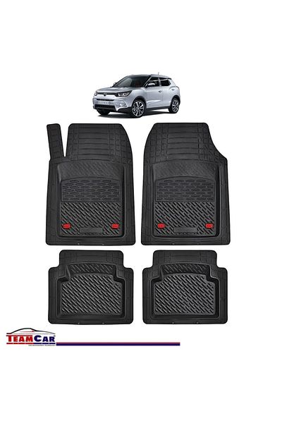 TEAMCAR ® Car Mats Tray Type Compatible Ssangyong Tivoli X150 (2019 ) Black Durable Material