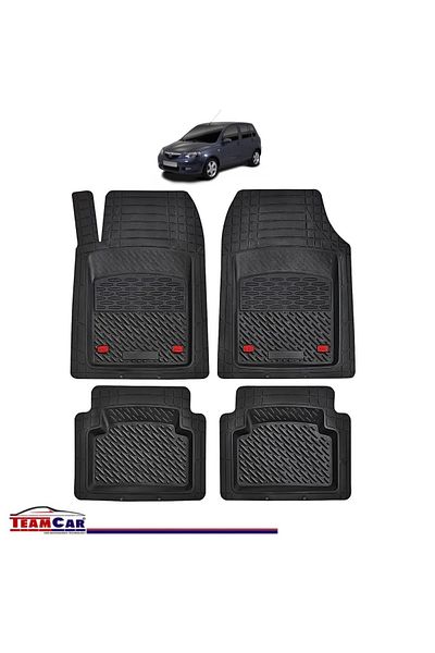 TEAMCAR Covorașe auto tip tavă compatibile cu Mazda 2 (2003–2007), negre, material durabil