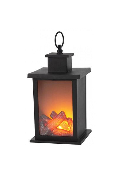 Strend Pro Decorative lantern, SMD LED, fireplace model, with timer, 3xAA, 14x14x25 cm