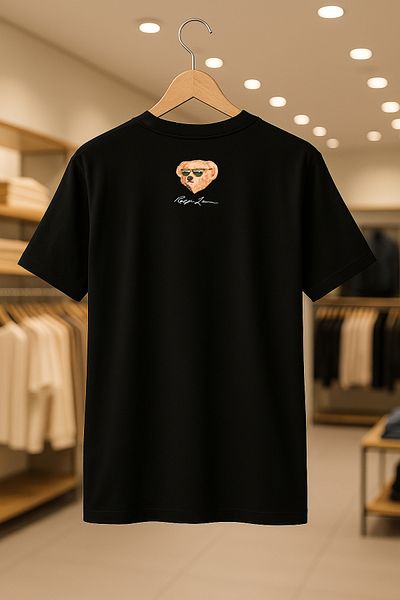 SELF CONTROL Μπλουζάκι Polo Bear Ralph Printed Oversize Unisex 100% βαμβακερό αναπνεύσιμο χοντρό ύφασμα