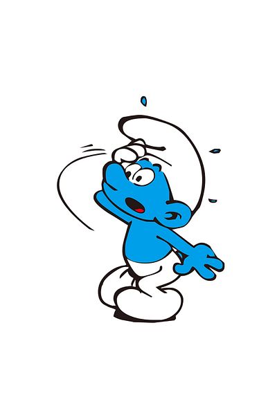 INOVATIX Set of 8 pieces, Sticker The Smurfs Greedy Smurf, INOVATIX®. 6 cm