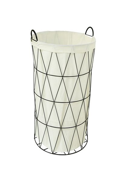 HONEYBEE Round Shaped Open Top Iron Laundry Hamper with Handle