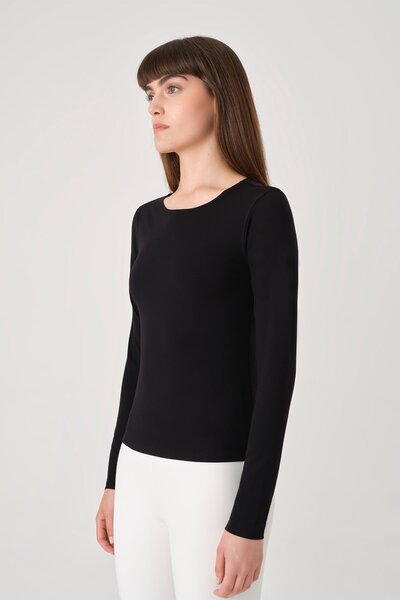 UP&FIT Μακρύ και ελαφρύ μπλουζάκι με push-up σε ανοιχτό μαύρο χρώμα