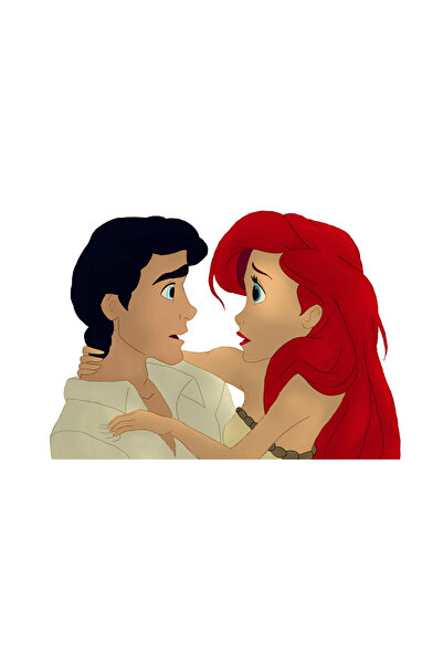 INOVATIX Set de 8 piese, autocolant Mica Sirenă Ariel îmbrățișând prințul, IN...