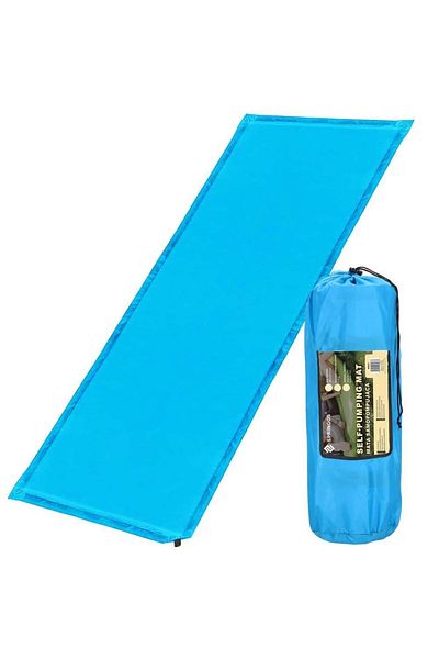 Springos Self-inflating Camping Mattress, Polyester and Pu Foam, Blue, 180x50 Cm,
