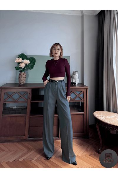 Rift Jeans Elegant Cut Wide Leg High Waist Trousers