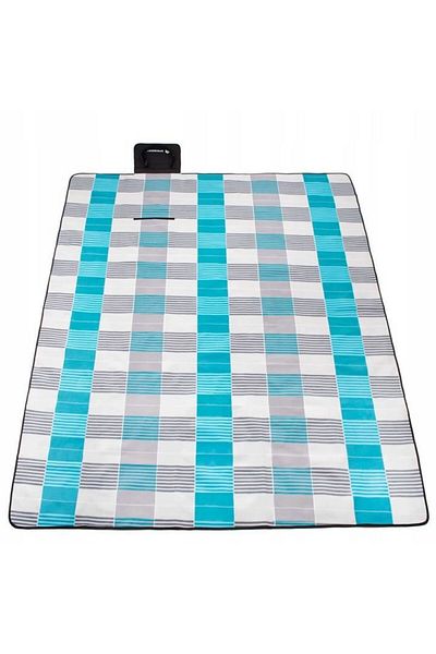 Springos Picnic Blanket, Checkered Pattern, Blue, 200x240 Cm,