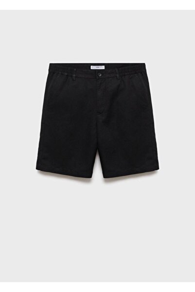 MANGO Man Keten karışımlı elastik bel bermudalar