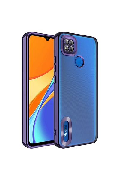 Teknova حافظة Redmi 9C مع غطاء حماية للكاميرا وشعار TKNV Omega - أرجواني غامق