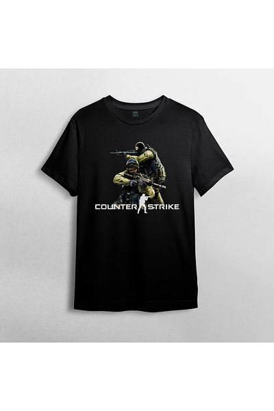 Pixxa Counter Strike Unisex 100% Cotton Crew Neck T-Shirt Model 4