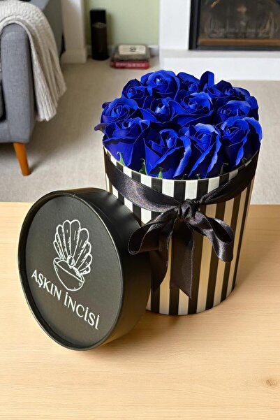 Aşkın İncisi هدية خاصة للحبيب، علبة هدايا من 12 وردة زرقاء معطرة، زهرة عيد ميلاد للأم الحبيبة