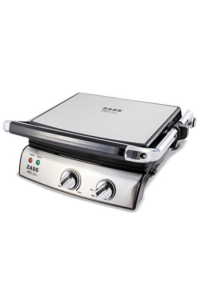 Zass Grill & Panini Chef Zass ZPG 02, Stainless Steel, 2000W, Non-stick grill Plate 29x23 cm
