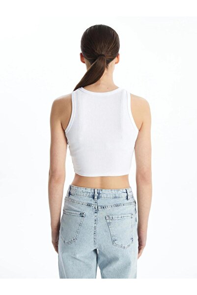 LC Waikiki LCW Vision Bisiklet Yaka Dokulu Kadın Crop (S5)