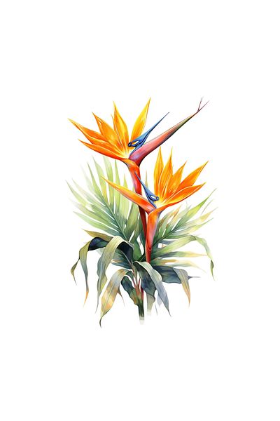 INOVATIX Set de 8 bucăți, autocolant Strelitzia exotică, INOVATIX®. 6 cm