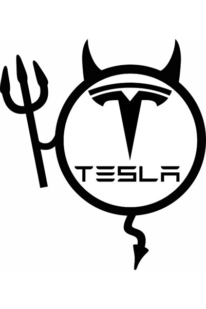 Image Car sticker, IMAGE, TESLA Devil, black, 19 x 21 cm