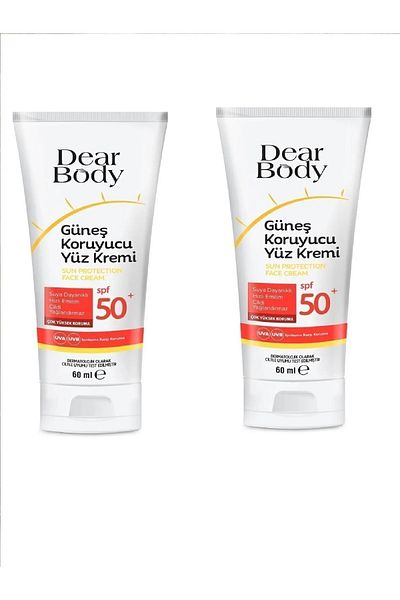 dear body Sunscreen Face Cream Spf50 60 ml 2 Pieces