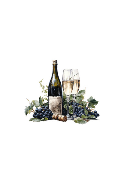 INOVATIX Σετ 8 τεμαχίων, αυτοκόλλητο με σταφύλια και ποτήρια κρασιού, INOVATI...