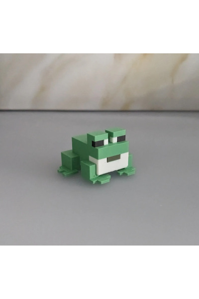 PUREYSMA Minecraft Tarzı Dekoratif Kurbağa Figürü | Piksel Tasarım Mini Oyunc...