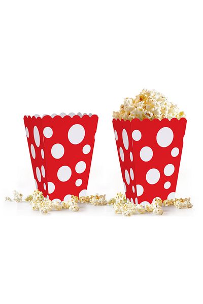 ALPJOY Popcorn Box 8-Piece -Red with Points-