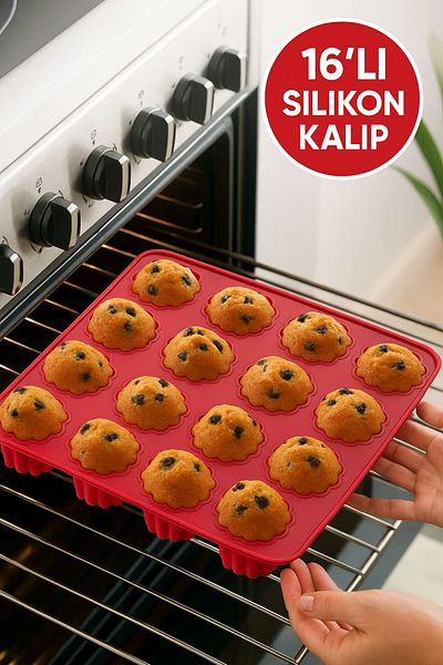 Open Home Concept Silicone 16-Piece Cake Mold – Oven, Microwave and Dishwasher Safe