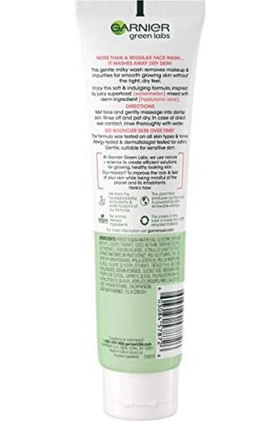 Garnier Green Labs Hyalu-Melon Smoothing Milky Washable Cleanser with Hyaluronic Acid - 130ml