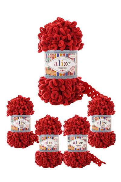 Alize Puffy 5 pcs of original Turkish Aliza puffy fine wool yarn small loops