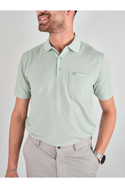 SİMENTİ ERKEK YAKALI CEPLİ WAFFLE TSHİRT Açık yeşil