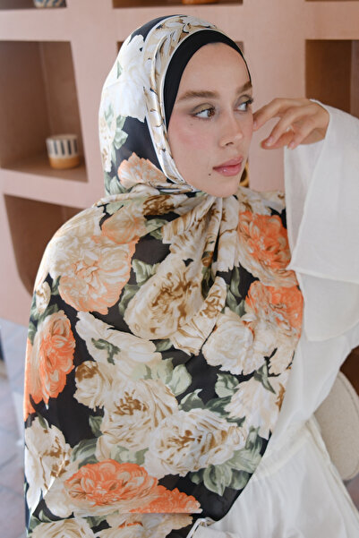 diorel Soft Gül Desen İpek Vual Şal