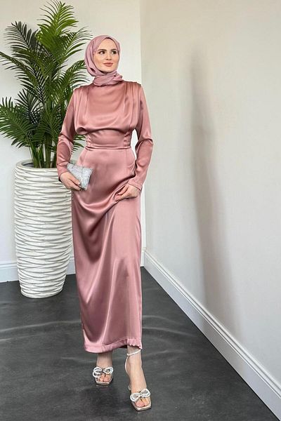 MERVEN AKYÜZ Lavia Pen Dress Dusty Rose