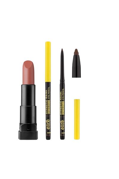 Pastel Matte Lipstick - Matte Lipstick 553 Chocolate + Elite Kaljal Eye Pencil (Coffee)