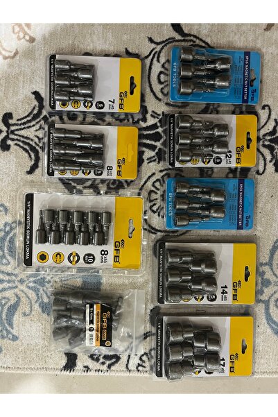 GFB 9 Parça Somun Lokma Takımı Kaliteli 1.Sınıf (6(8X65)-7-8-10-11-12-13-14-1...