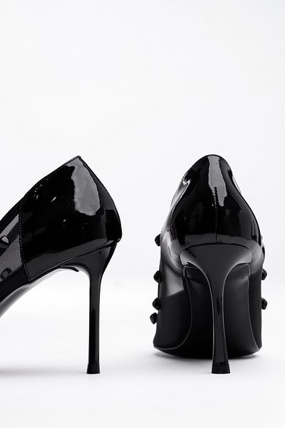 Tasarım Women's Stiletto Tulle Bead Patterned Heeled Shoes