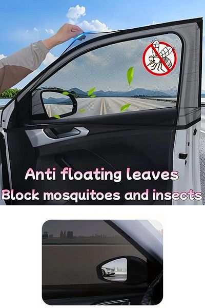 figiza Car Front Side Window Sunshade – Uv Protection Heat and Sun Blocking Fly Screen Baby Breastfeeding Curtain (2 Pieces)
