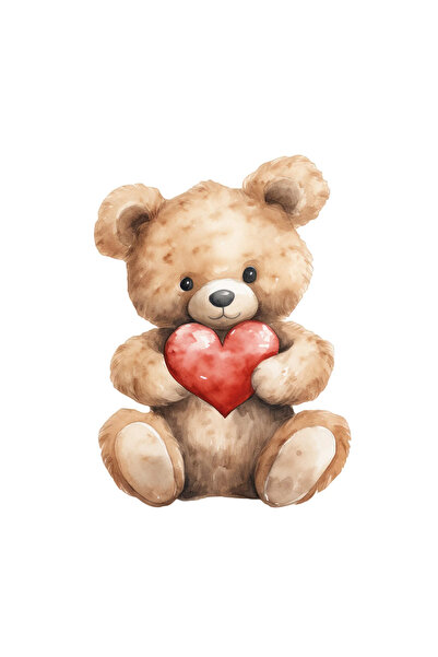 INOVATIX Set de 8 autocolante de Ziua Îndrăgostiților, ursuleț cu inimă, INOV...