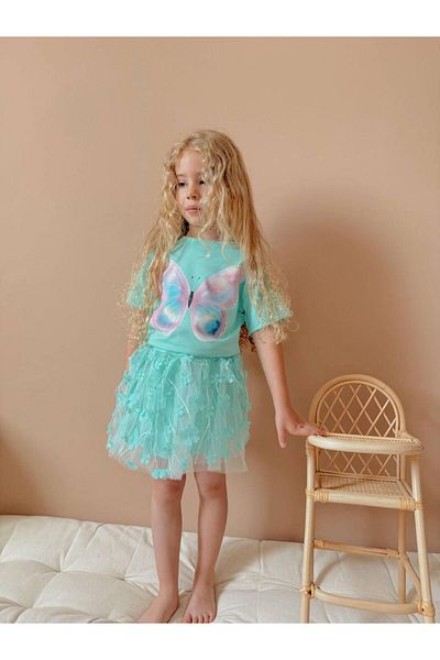 YİGİT BUTİK Girl's Suit with Tulle Skirt