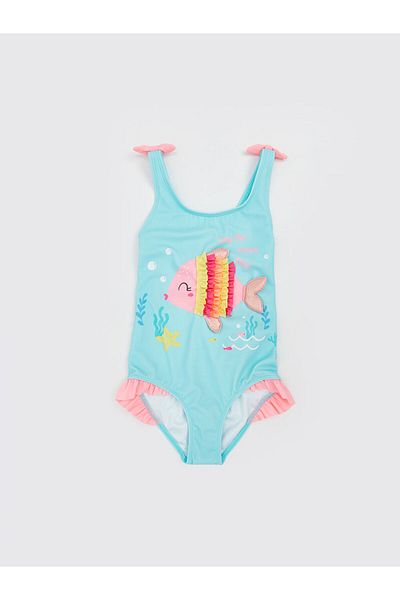 LC Waikiki Costum de baie pentru fete cu imprimeu cu decolteu în U - S5FF43Z1