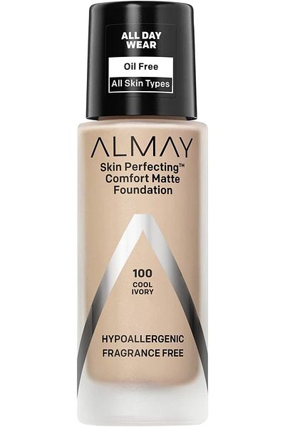 ALMAY Skin Perfecting Comfort Matte Foundation, Hypoallergenic, Cruelty Free, Fragrance Free - Cool Ivory