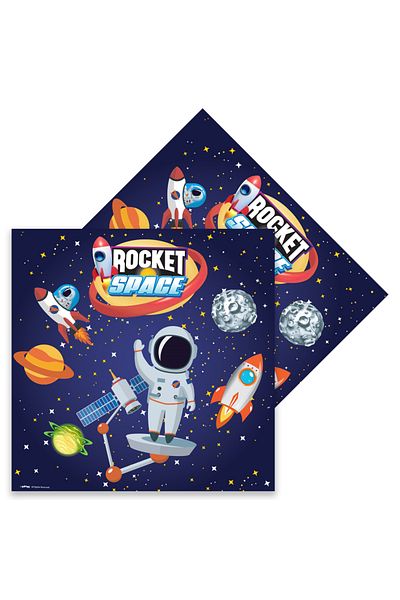 ALPJOY Napkin 33X33 16Pcs -Rocket Space-