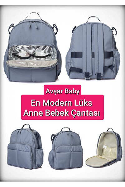 Avşar Baby Fonksiyonel Lüks Anne Bebek Bakım Sırt Çantası En İyi Kaliteli Beb...