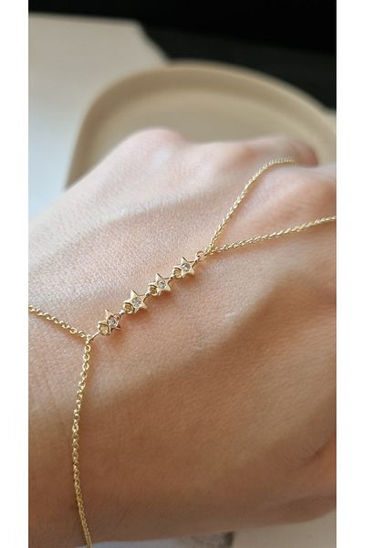 AKSESUARIM Stylish, Non-Staining, Anti-Allergic, Steel Shammeran with Star and Zircon Stone Details