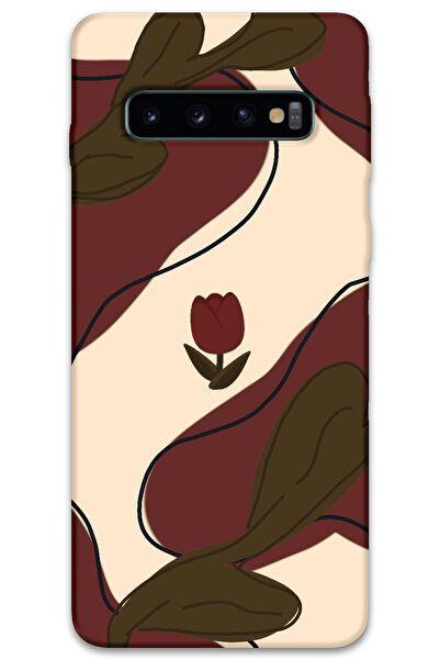 Gramaphone Galaxy S10 Plus Uyumlu Çiçek Desenli Telefon Kılıfı + Ekran Koruyu...