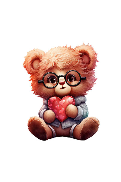 INOVATIX Set de 8 autocolante de Ziua Îndrăgostiților, ursuleț pufos, INOVATI...