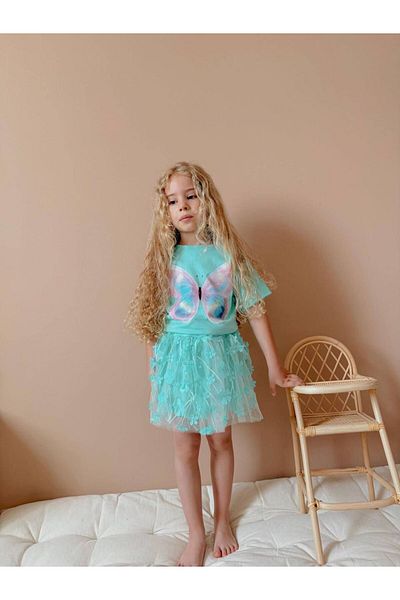 YİGİT BUTİK Girl's Suit with Tulle Skirt