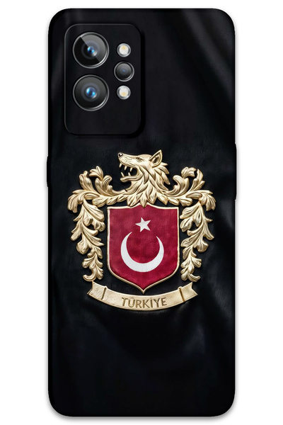 Gramaphone Realme GT 2 Pro Uyumlu Türk Desenli Telefon Kılıfı + Ekran Koruyuc...