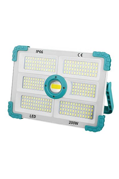 Generic مصباح يدوي LED يعمل بالطاقة الشمسية قابل لإعادة الشحن ومقاوم للماء للتخييم بقوة 200 وات و950 لومن